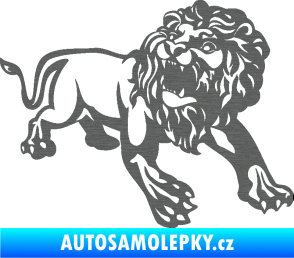 Samolepka Lev 006 pravá škrábaný titan