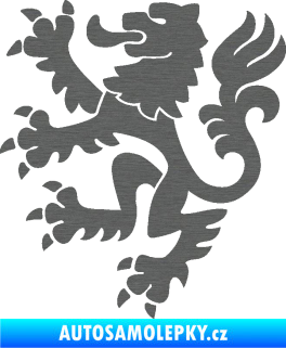 Samolepka Lev heraldika 001 levá Český lev škrábaný titan