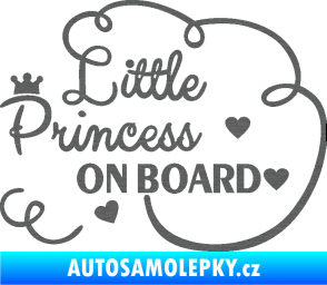 Samolepka Little princess on board nápis škrábaný titan