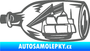 Samolepka Loď v láhvi 001 levá škrábaný titan