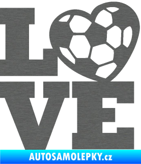 Samolepka Love fotbal škrábaný titan