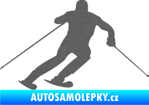 Samolepka Lyžař 003 pravá škrábaný titan