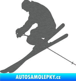 Samolepka Lyžař 005 levá škrábaný titan