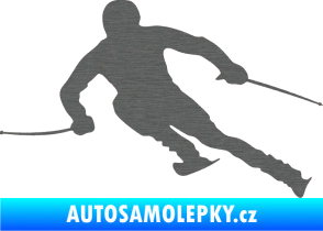 Samolepka Lyžař 012 levá škrábaný titan