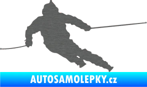 Samolepka Lyžař 015 levá škrábaný titan