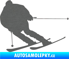 Samolepka Lyžař 019 levá škrábaný titan