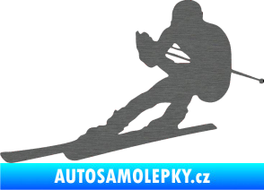 Samolepka Lyžař 022 levá škrábaný titan