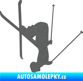 Samolepka Lyžař 023 pravá škrábaný titan
