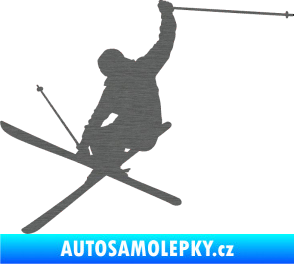 Samolepka Lyžař 024 levá škrábaný titan