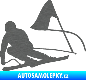 Samolepka Lyžař 025 levá škrábaný titan