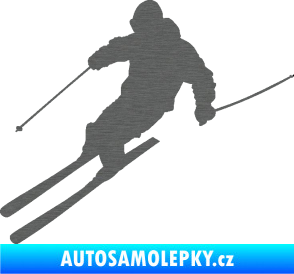 Samolepka Lyžař 027 levá škrábaný titan