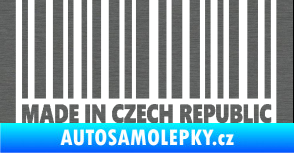Samolepka Made in Czech republic čárový kód škrábaný titan
