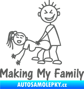 Samolepka Making my family levá škrábaný titan