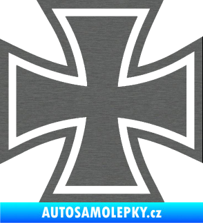 Samolepka Maltézský kříž 001 škrábaný titan