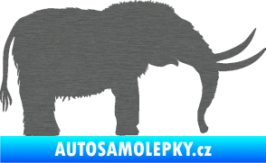 Samolepka Mamut 001 pravá škrábaný titan