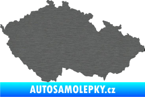 Samolepka Mapa České republiky 001  škrábaný titan