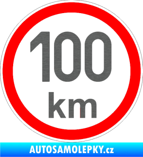 Samolepka Maximální rychlost 100km - nejvyšší konstrukční rychlost škrábaný titan