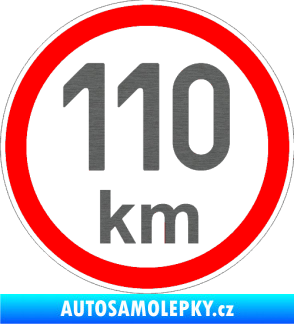 Samolepka Maximální rychlost 110km - nejvyšší konstrukční rychlost škrábaný titan