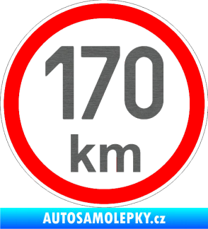 Samolepka Maximální rychlost 170km - nejvyšší konstrukční rychlost škrábaný titan