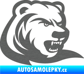 Samolepka Medvěd 001 pravá škrábaný titan