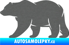 Samolepka Medvěd 002 levá škrábaný titan