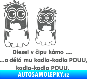 Samolepka Mimoňi škrábaný titan