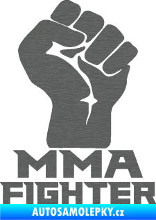 Samolepka MMA Fighter 001 pravá pěst škrábaný titan