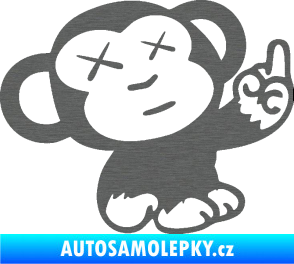Samolepka Monkey Fuck Off JDM pravá škrábaný titan