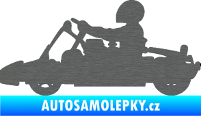 Samolepka Motokára 001 levá škrábaný titan