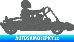 Samolepka Motokára 001 pravá škrábaný titan