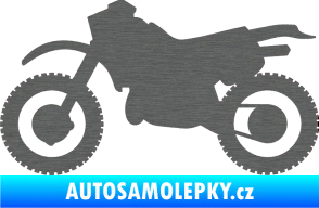 Samolepka Motorka 003 levá škrábaný titan
