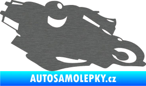Samolepka Motorka 007 pravá silniční motorky škrábaný titan