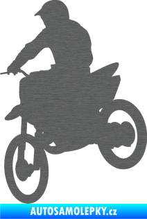 Samolepka Motorka 014 levá motokros škrábaný titan