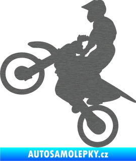 Samolepka Motorka 024 levá motokros škrábaný titan