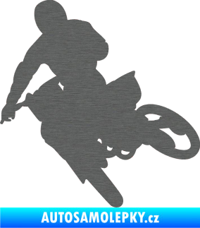 Samolepka Motorka 025 levá motokros škrábaný titan