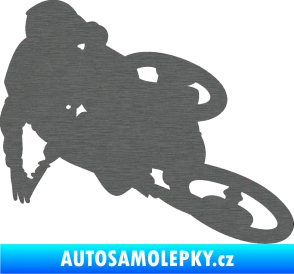 Samolepka Motorka 026 pravá motokros freestyle škrábaný titan