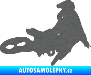 Samolepka Motorka 028 pravá motokros škrábaný titan