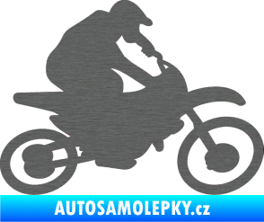 Samolepka Motorka 031 pravá motokros škrábaný titan