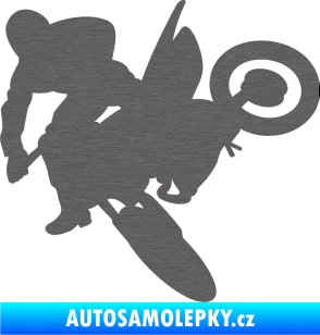 Samolepka Motorka 033 levá motokros škrábaný titan