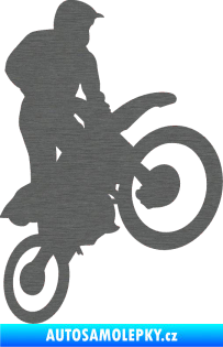 Samolepka Motorka 035 pravá motokros škrábaný titan