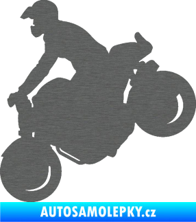 Samolepka Motorka 044 levá motokros škrábaný titan