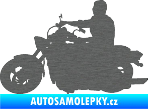 Samolepka Motorka 049 levá škrábaný titan