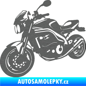 Samolepka Motorka 055 levá škrábaný titan