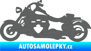 Samolepka Motorka 056 levá škrábaný titan