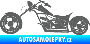 Samolepka Motorka chopper 001 levá škrábaný titan