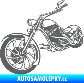 Samolepka Motorka chopper 002 levá škrábaný titan