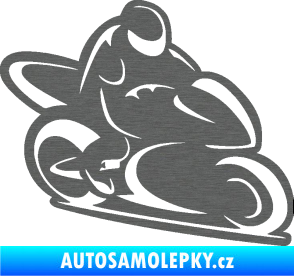 Samolepka Motorkář 011 pravá škrábaný titan