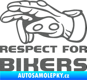 Samolepka Motorkář 014 levá respect for bikers škrábaný titan