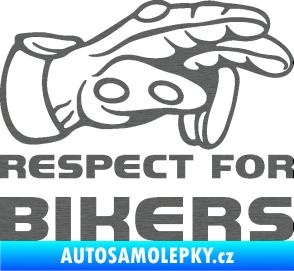 Samolepka Motorkář 014 pravá respect for bikers škrábaný titan