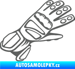 Samolepka Motorkářské rukavice 002 pravá škrábaný titan